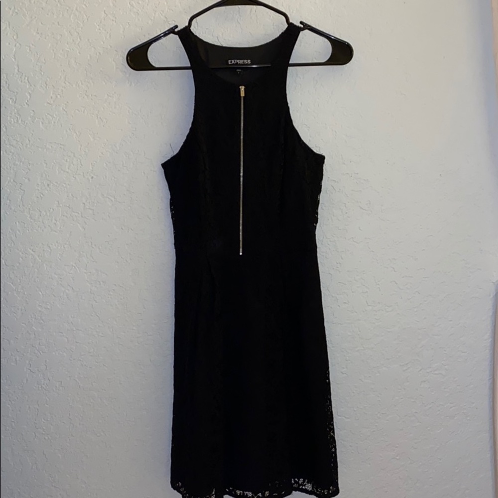 Express Pleated A-Line Lace Dress